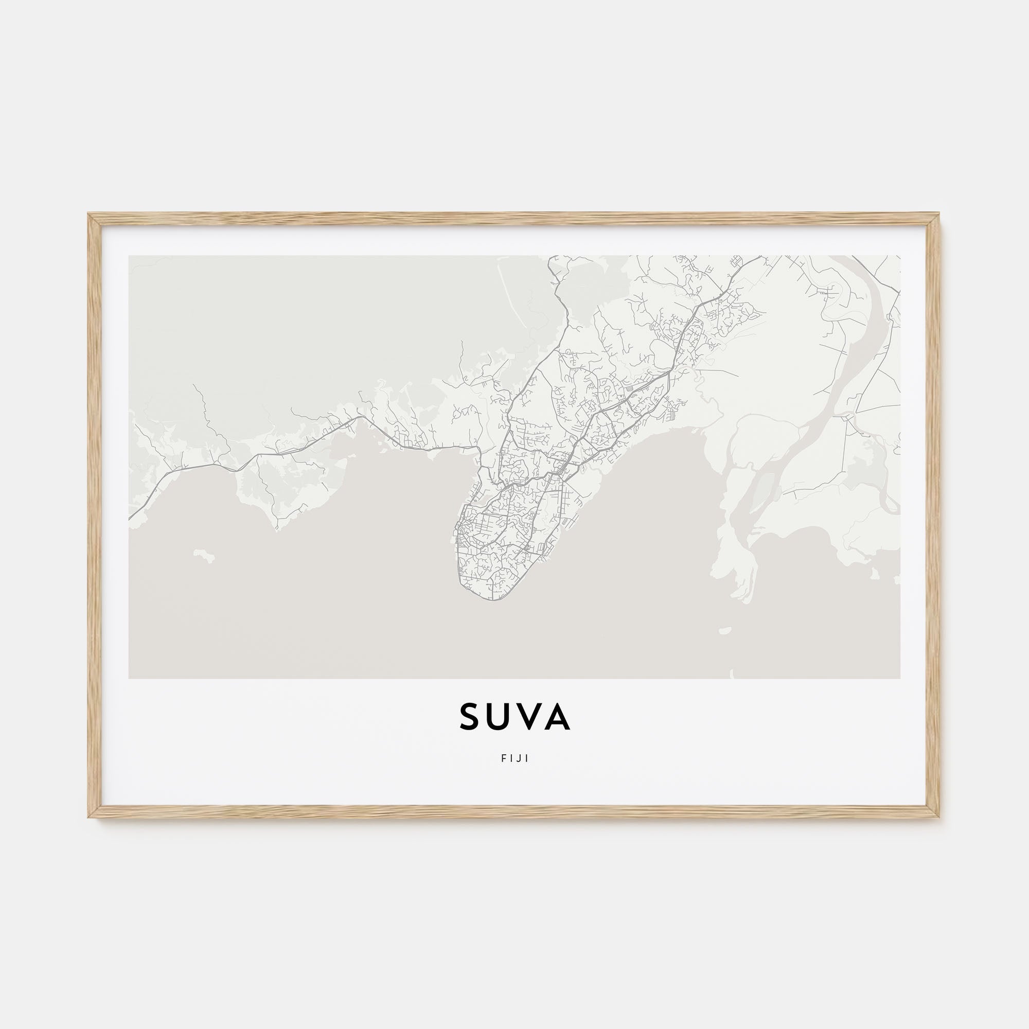 Suva Map Landscape Poster