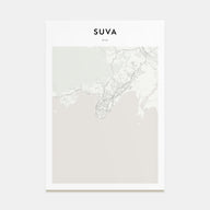 Suva Map Portrait Poster