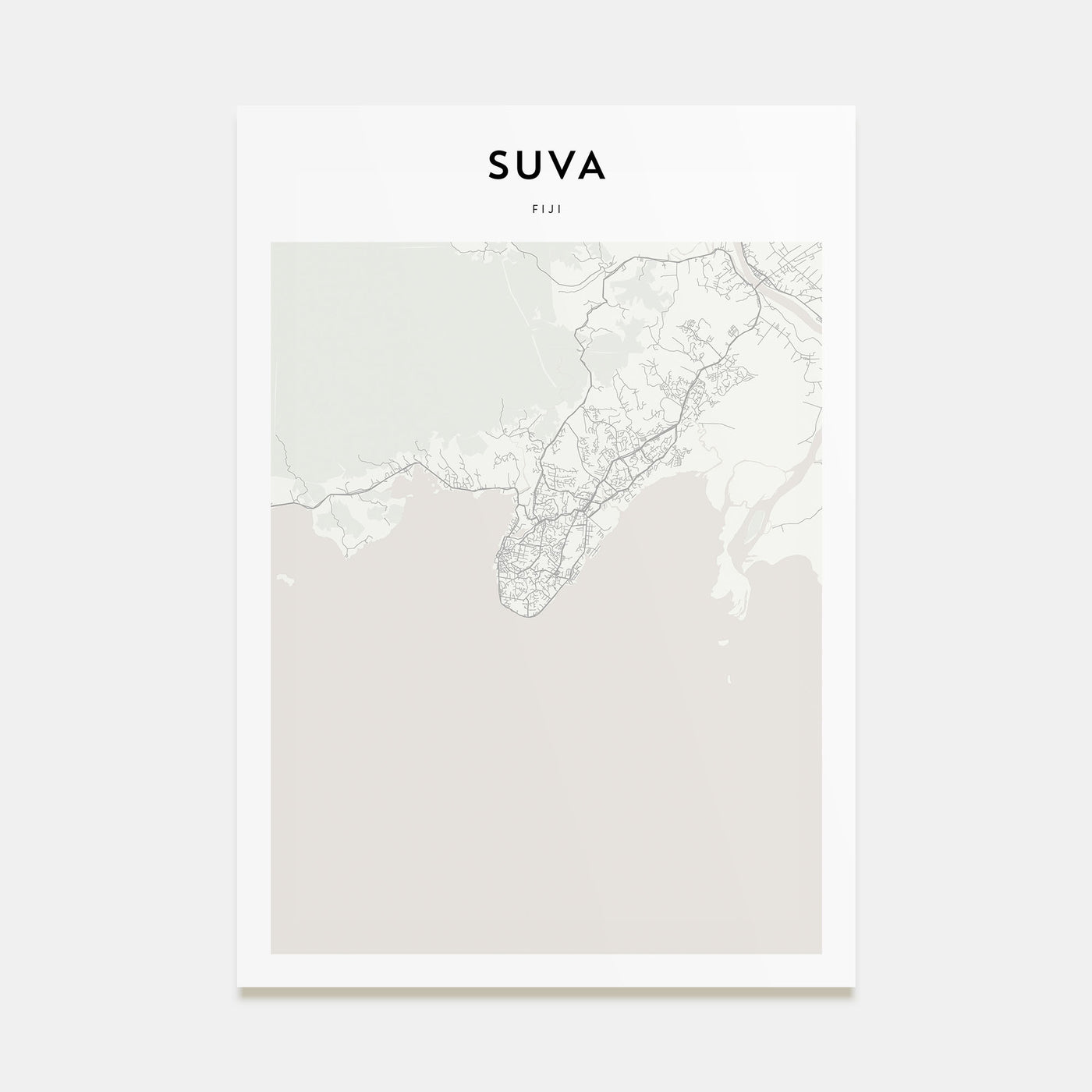 Suva Map Portrait Poster