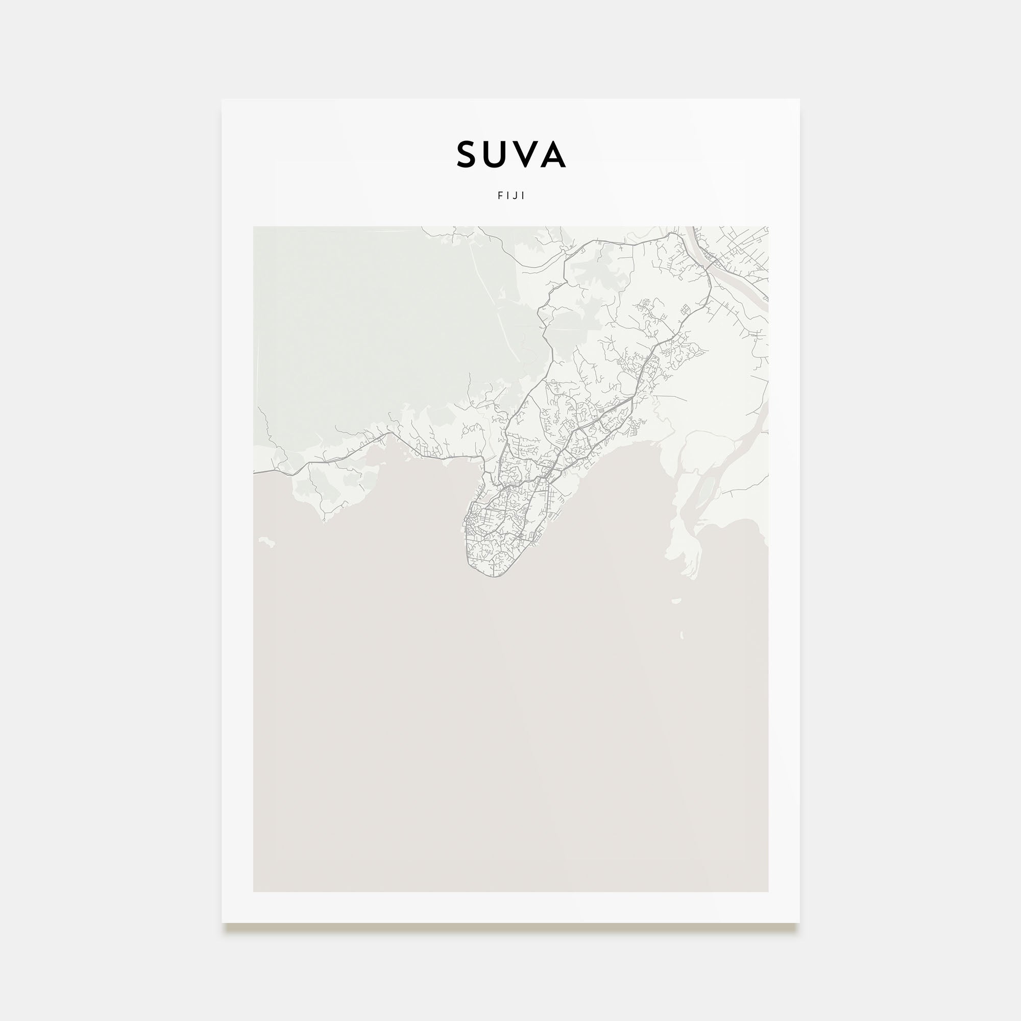 Suva Map Portrait Poster