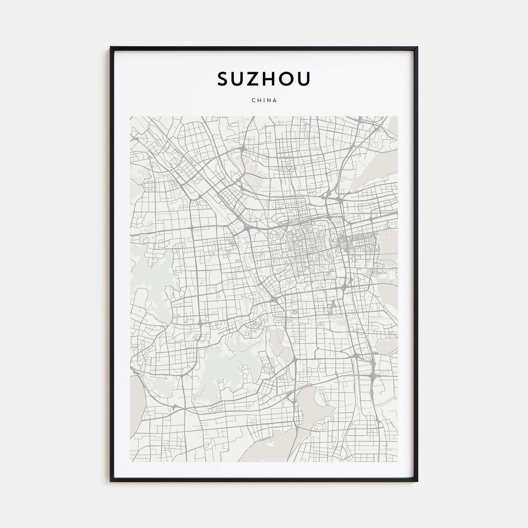 Suzhou Map Portrait Poster
