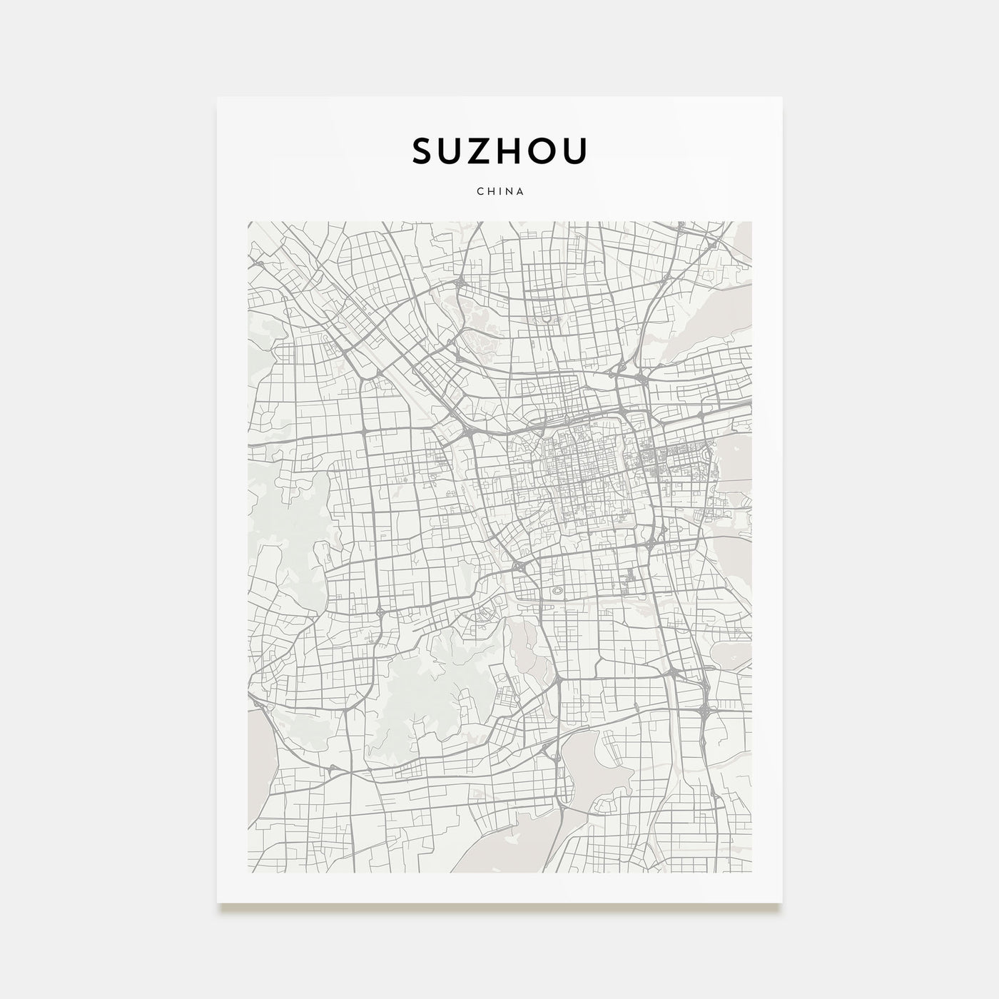 Suzhou Map Portrait Poster
