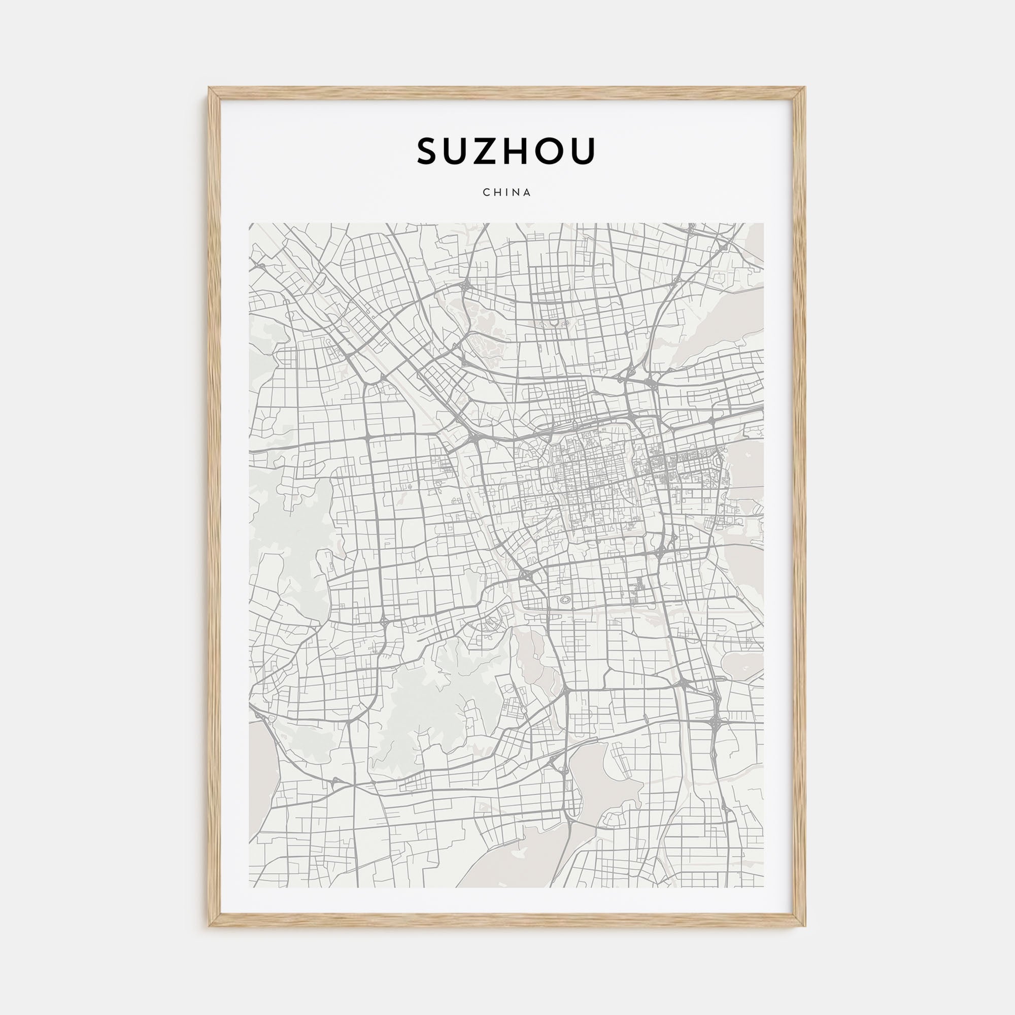 Suzhou Map Portrait Poster