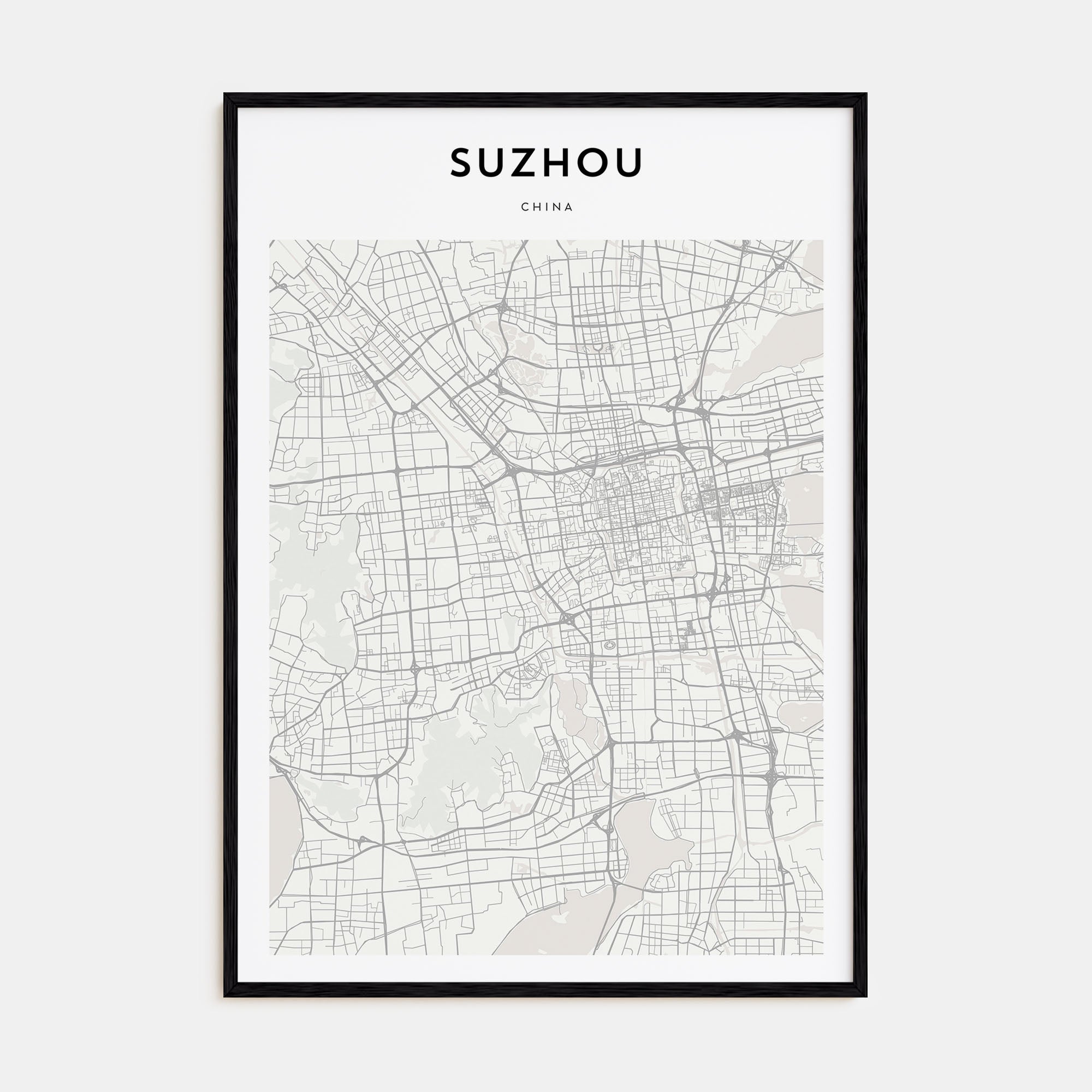 Suzhou Map Portrait Poster