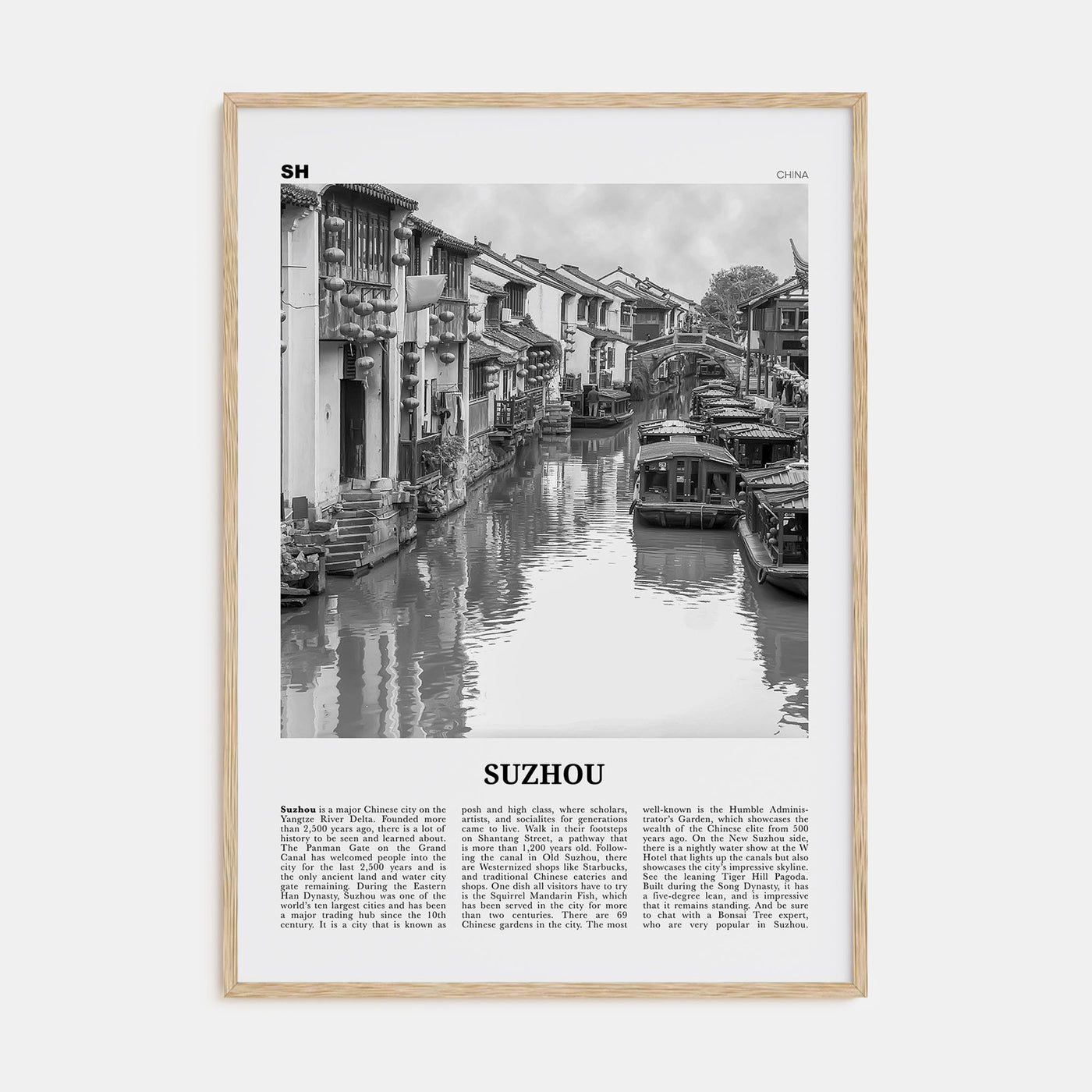 Suzhou Travel B&W Poster