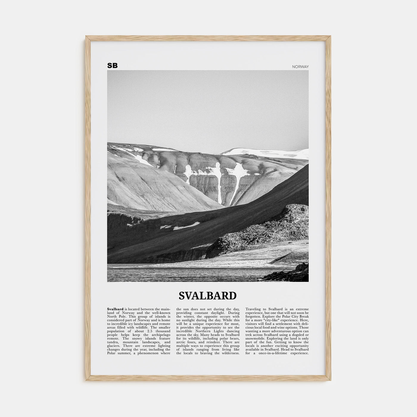 Svalbard Travel B&W Poster