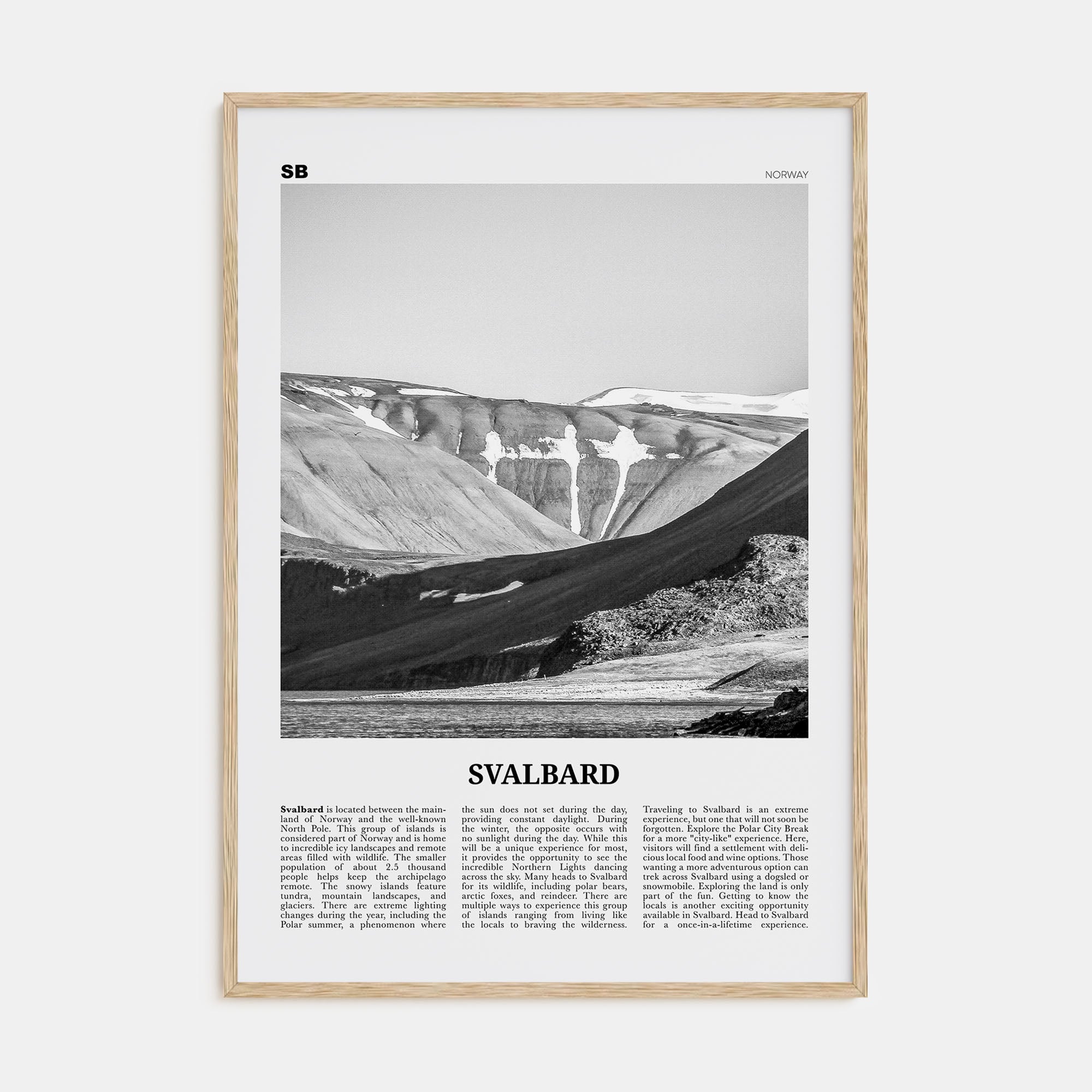 Svalbard Travel B&W Poster