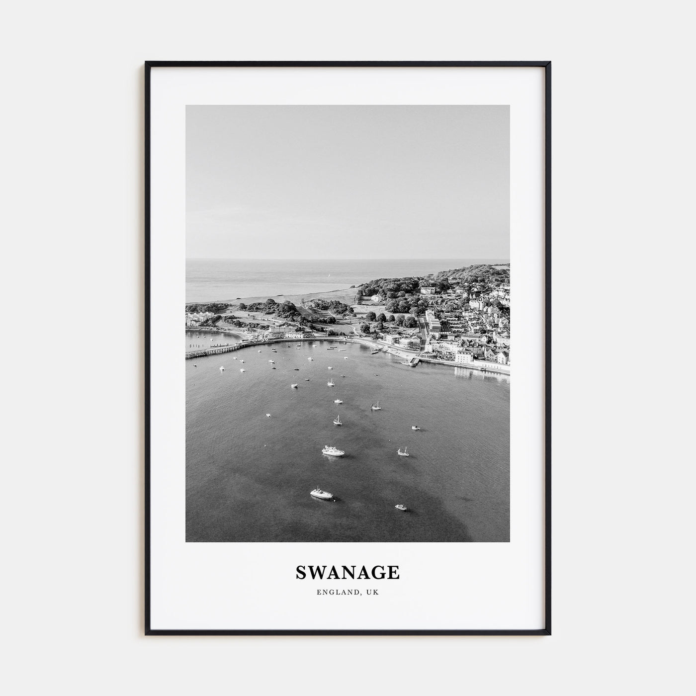 Swanage Portrait B&W Poster