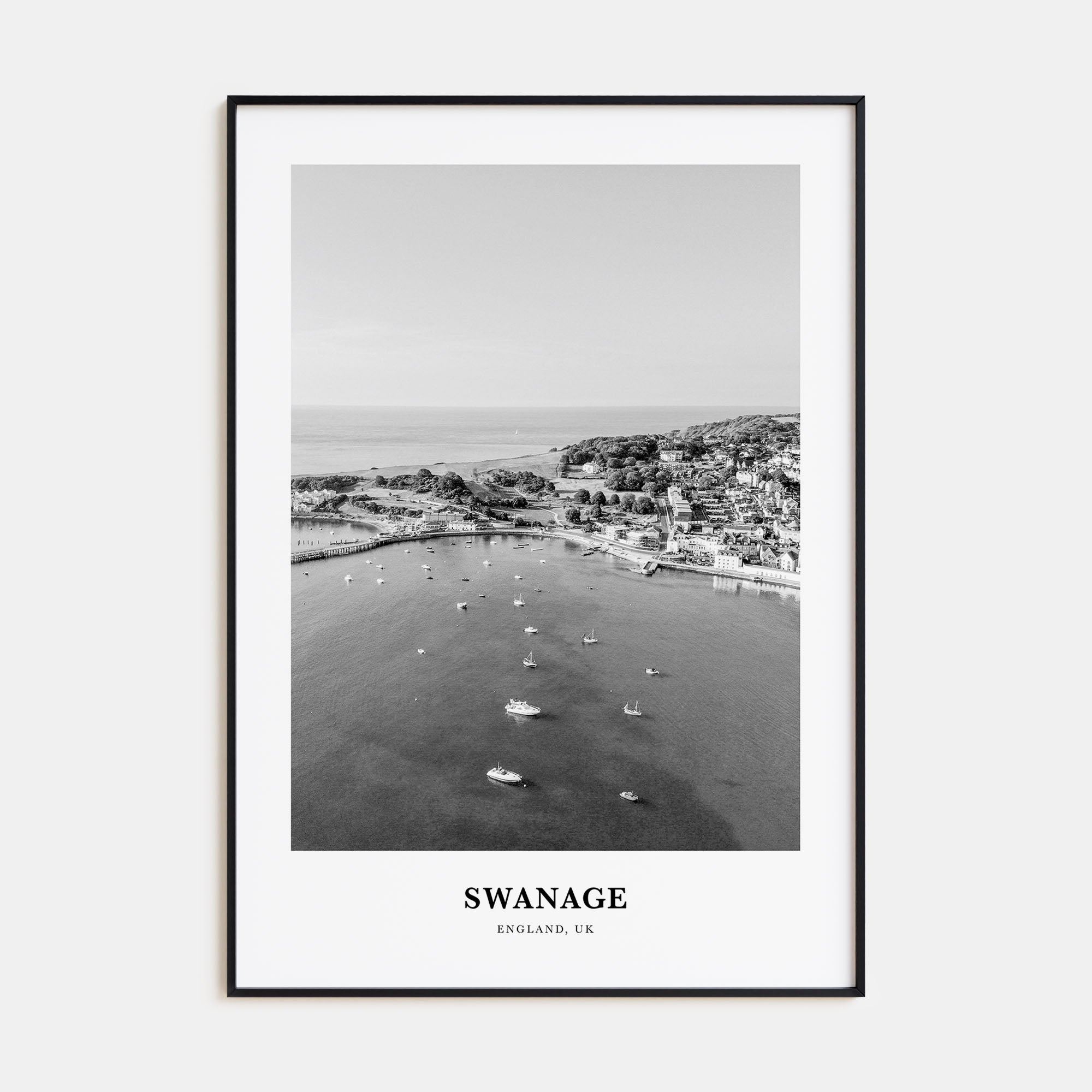 Swanage Portrait B&W Poster