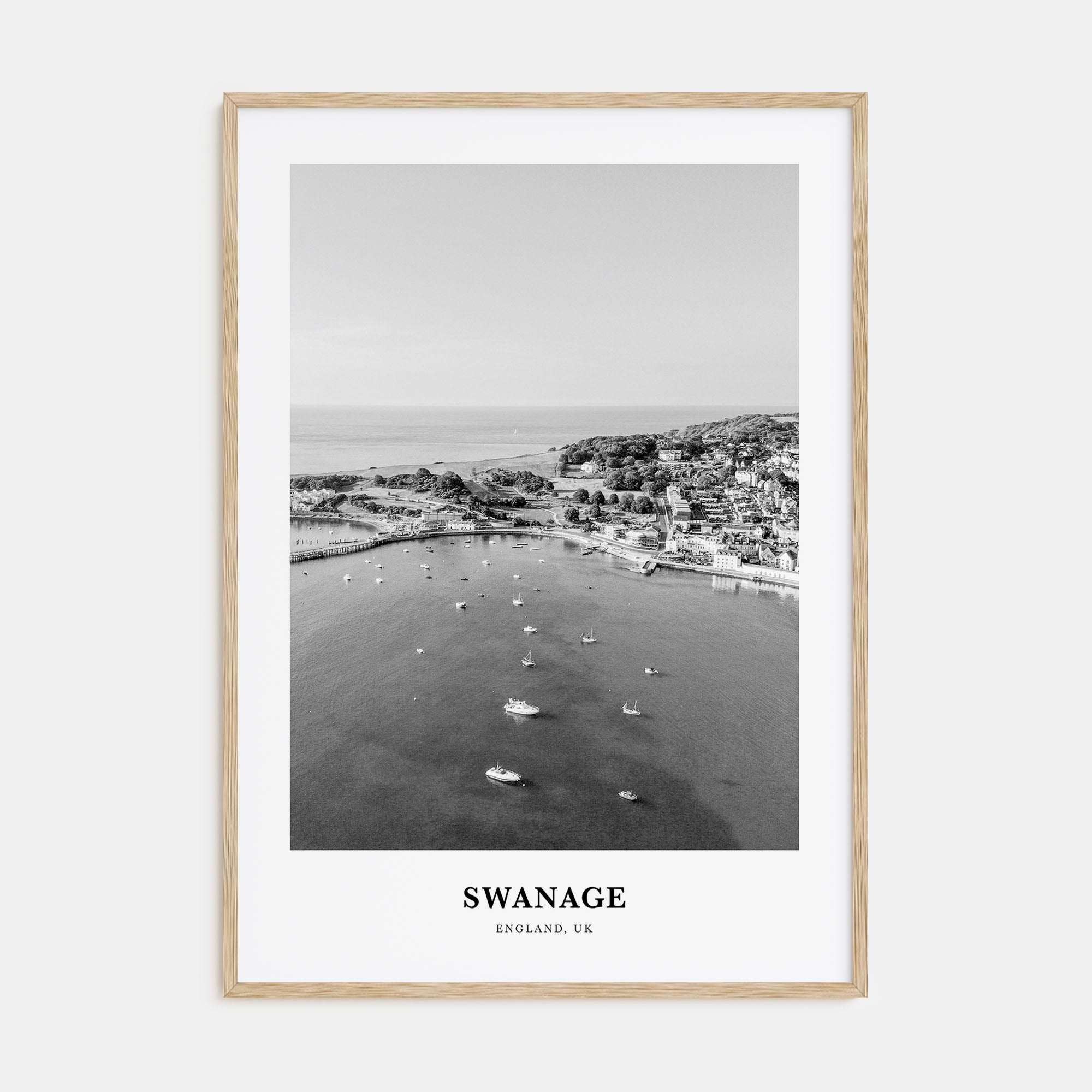 Swanage Portrait B&W Poster