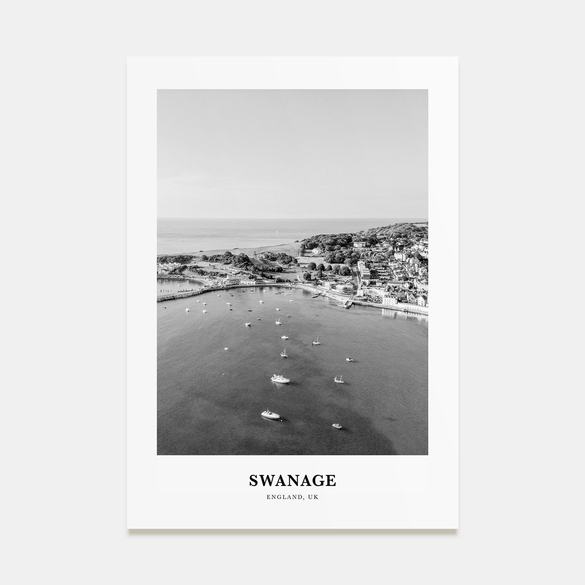 Swanage Portrait B&W Poster