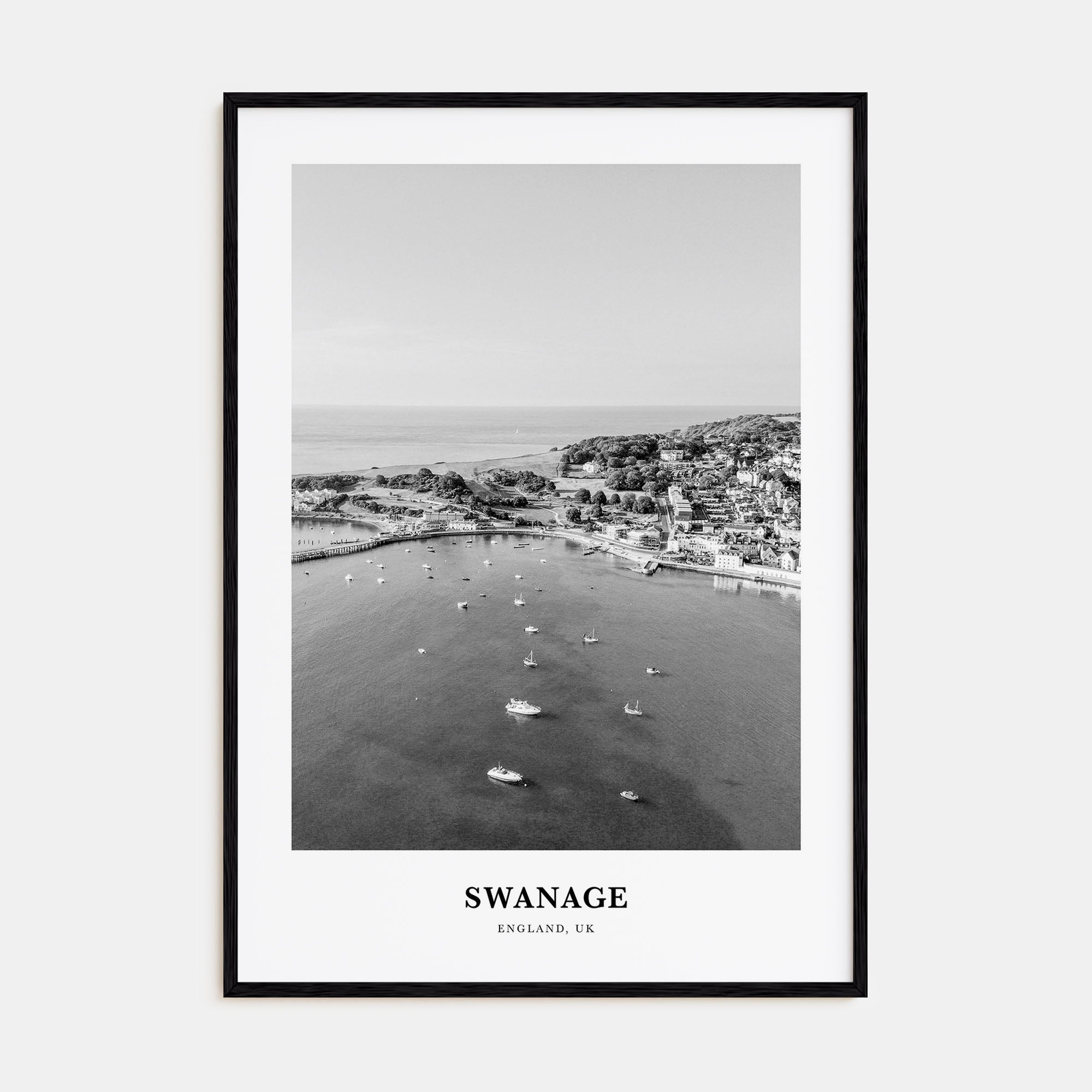 Swanage Portrait B&W Poster