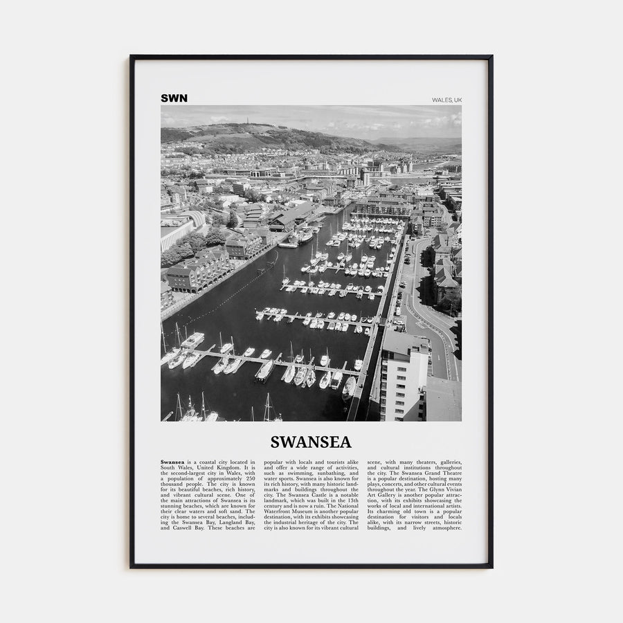 Swansea Travel B&W Poster