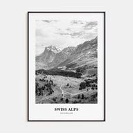 Swiss Alps Portrait B&W Poster
