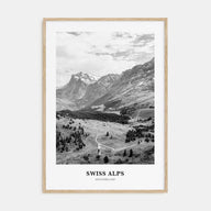 Swiss Alps Portrait B&W Poster