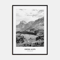 Swiss Alps Portrait B&W Poster