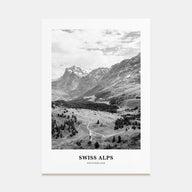Swiss Alps Portrait B&W Poster