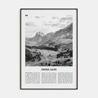 Swiss Alps Travel B&W Poster