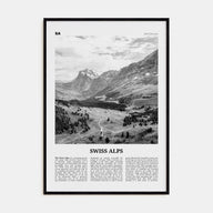Swiss Alps Travel B&W Poster