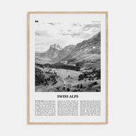 Swiss Alps Travel B&W Poster