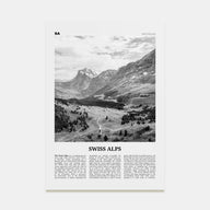 Swiss Alps Travel B&W Poster