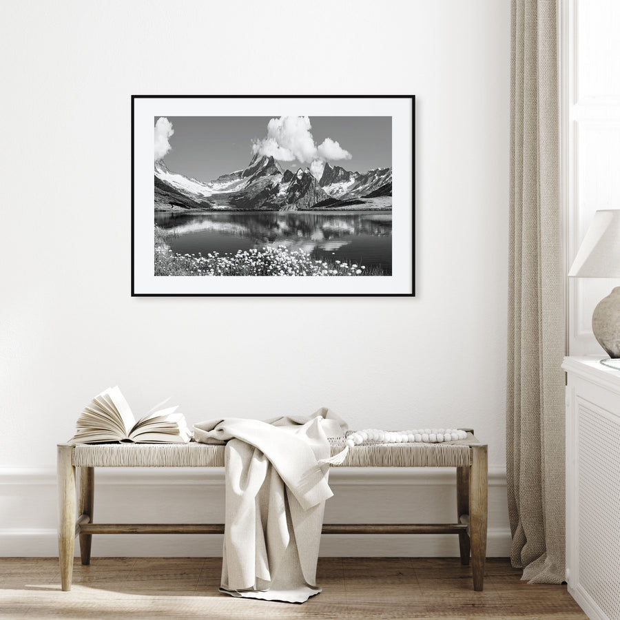 Switzerland Landscape B&W Poster