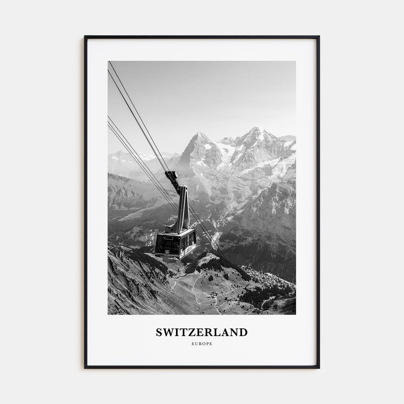 Switzerland Portrait B&W Poster