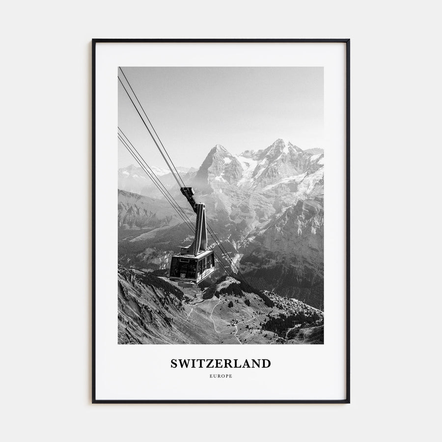 Switzerland Portrait B&W Poster