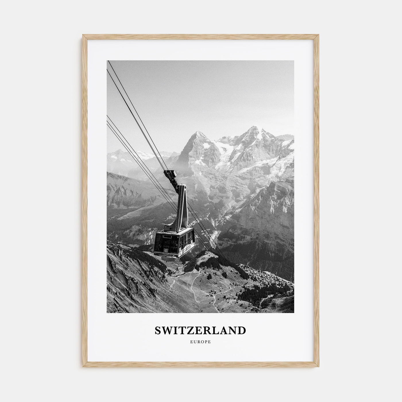 Switzerland Portrait B&W Poster