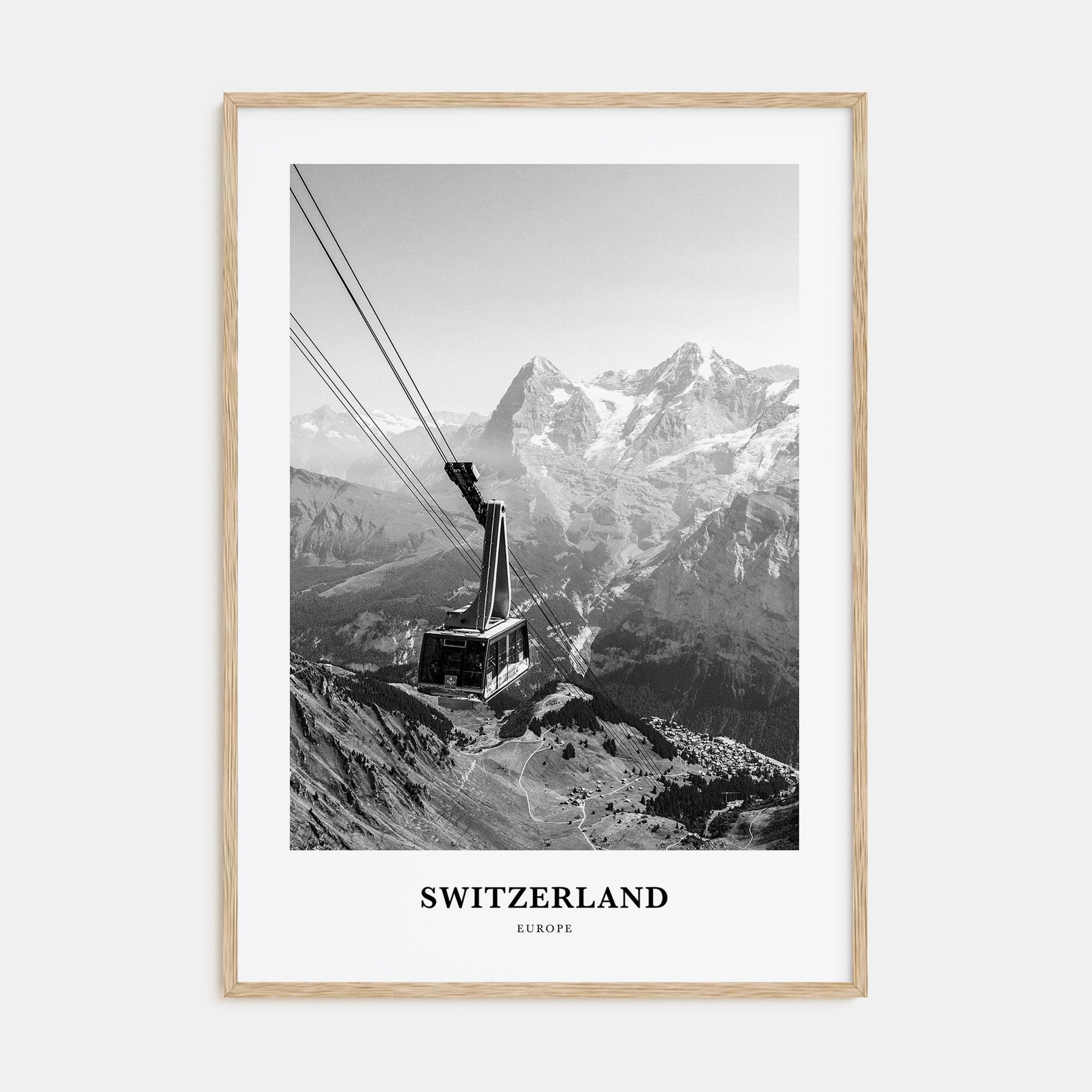 Switzerland Portrait B&W Poster