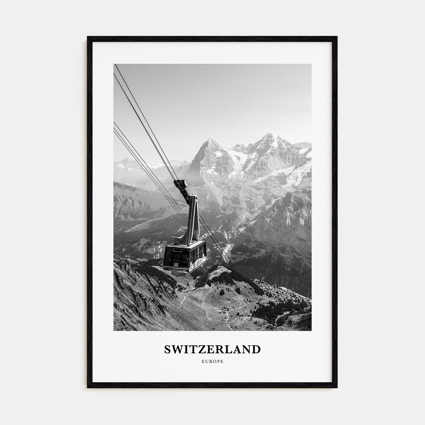 Switzerland Portrait B&W Poster