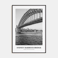 Sydney Harbour Bridge Portrait B&W Poster
