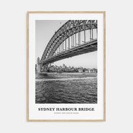 Sydney Harbour Bridge Portrait B&W Poster