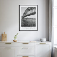 Sydney Harbour Bridge Portrait B&W Poster