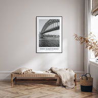 Sydney Harbour Bridge Portrait B&W Poster