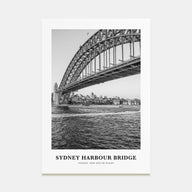 Sydney Harbour Bridge Portrait B&W Poster