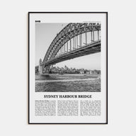 Sydney Harbour Bridge Travel B&W Poster