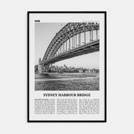 Sydney Harbour Bridge Travel B&W Poster
