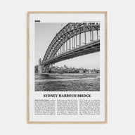 Sydney Harbour Bridge Travel B&W Poster