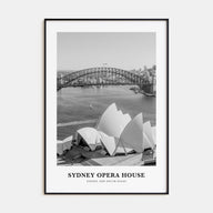 Sydney Opera House Portrait B&W Poster