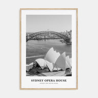 Sydney Opera House Portrait B&W Poster