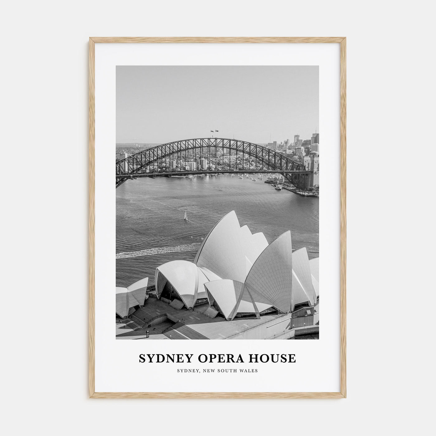 Sydney Opera House Portrait B&W Poster