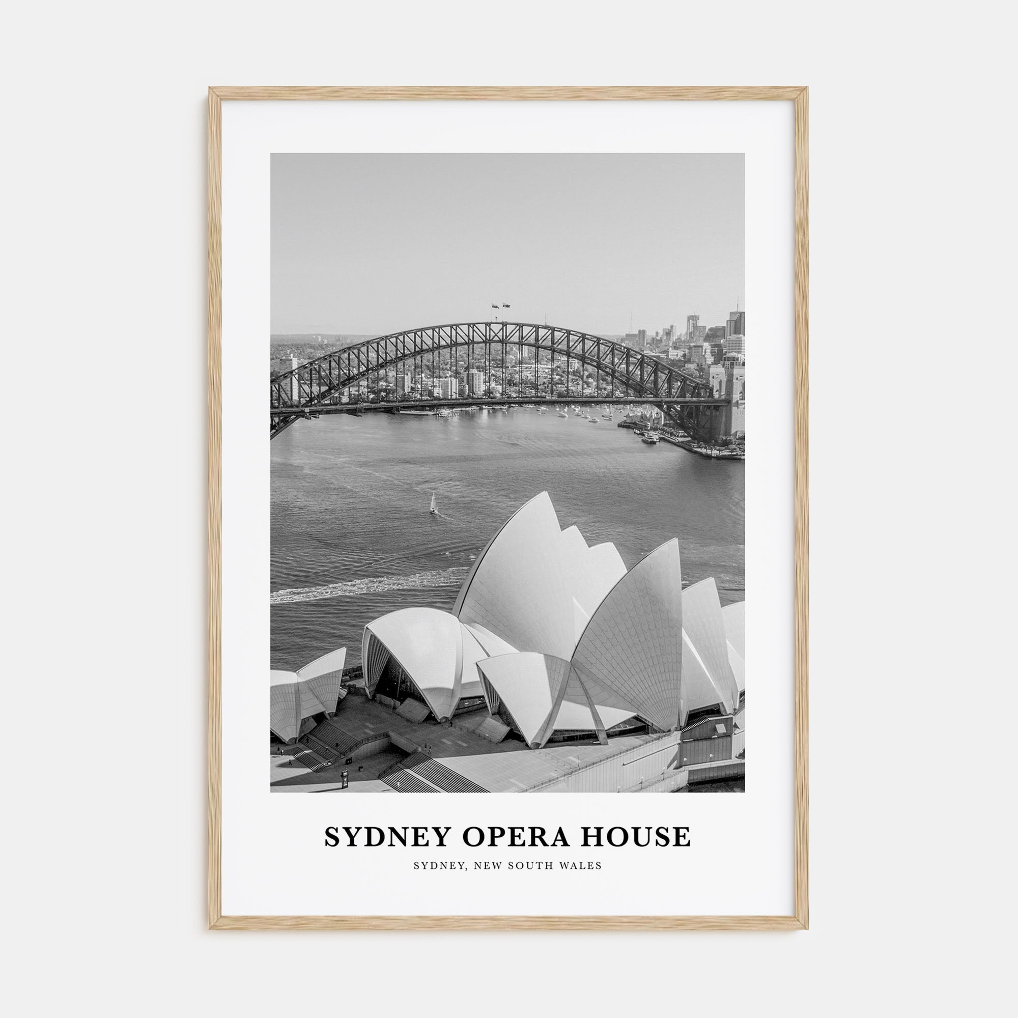Sydney Opera House Portrait B&W Poster