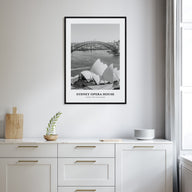 Sydney Opera House Portrait B&W Poster