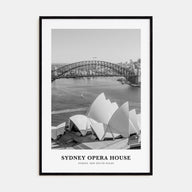 Sydney Opera House Portrait B&W Poster