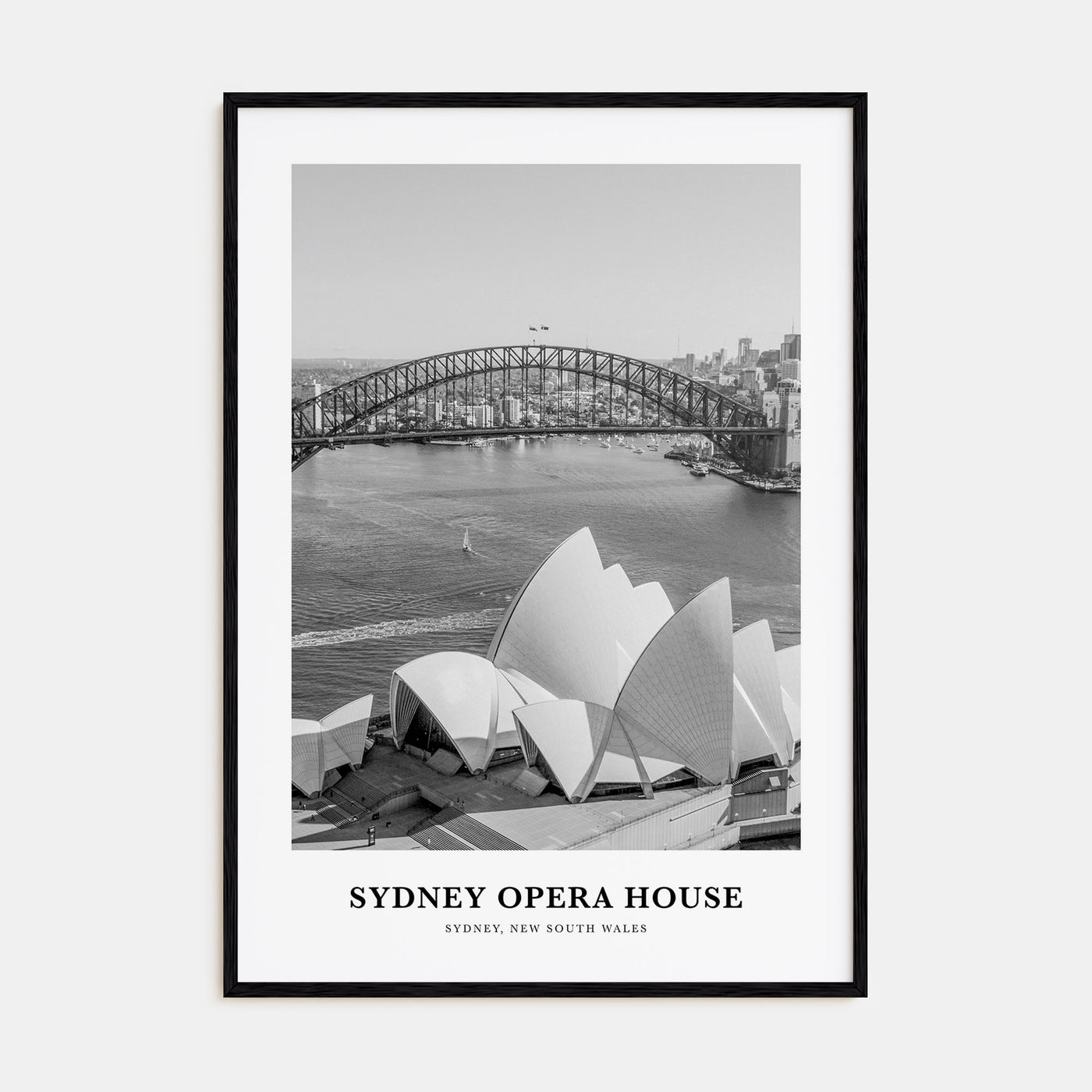 Sydney Opera House Portrait B&W Poster
