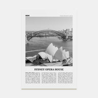 Sydney Opera House Travel B&W Poster