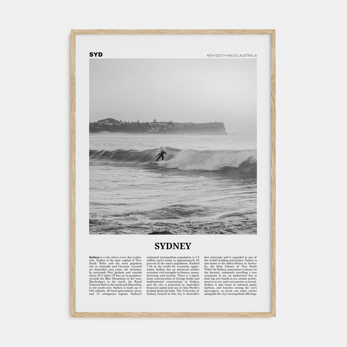 Sydney Travel B&W No 2 Poster