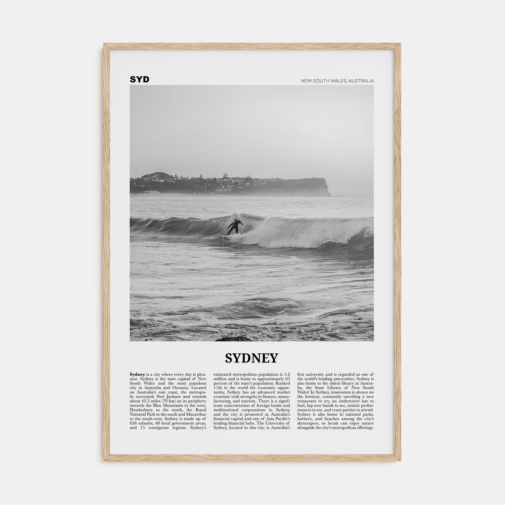 Sydney Travel B&W No 2 Poster