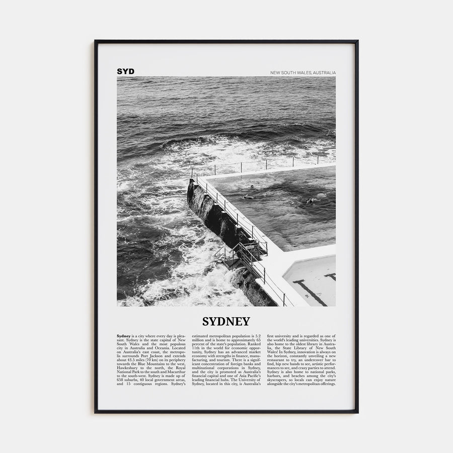 Sydney Travel B&W No 4 Poster